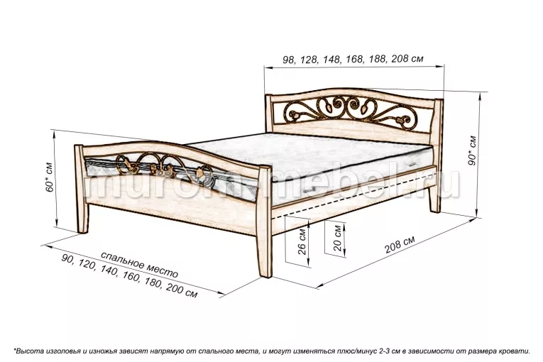 Фото Кровать Юлия (ковка) от производителя 'Муром-Мебель'