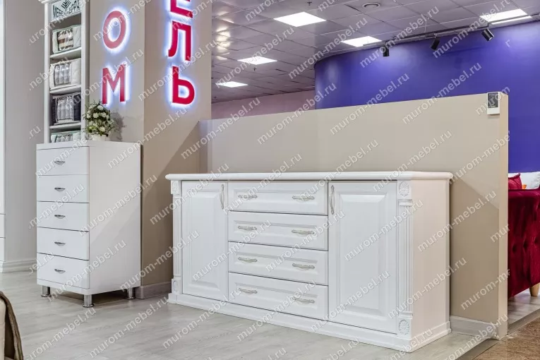Фото Тумба под ТВ из серии "Пальма" (белая эмаль) от производителя 'Муром-Мебель'