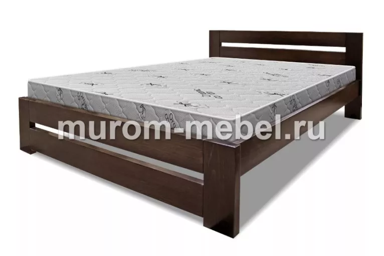 Фото Кровать «Сопрано» массив сосны, 140х200, цвет - Венге 2 от производителя 'Муром-Мебель'