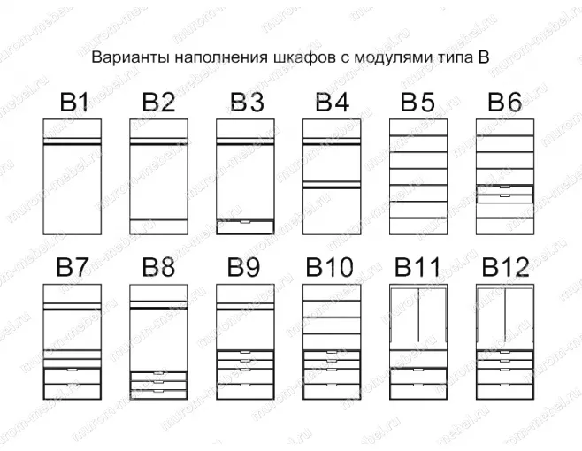 Фото Шкаф Макси из сосны из серии "Дарина" от производителя 'Муром-Мебель'