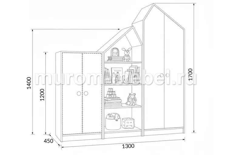 Фото Стенка Теремок, фасады МДФ эмаль от производителя 'Муром-Мебель'