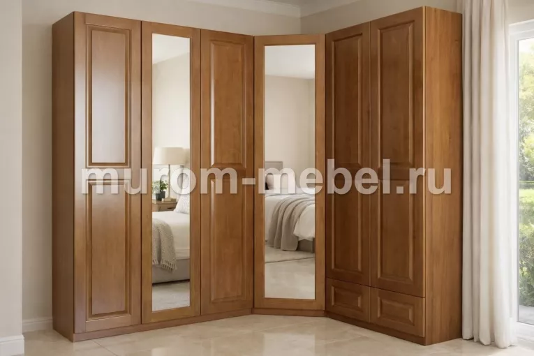 Фото Шкаф Кантата угловой с двумя зеркалами от производителя 'Муром-Мебель'