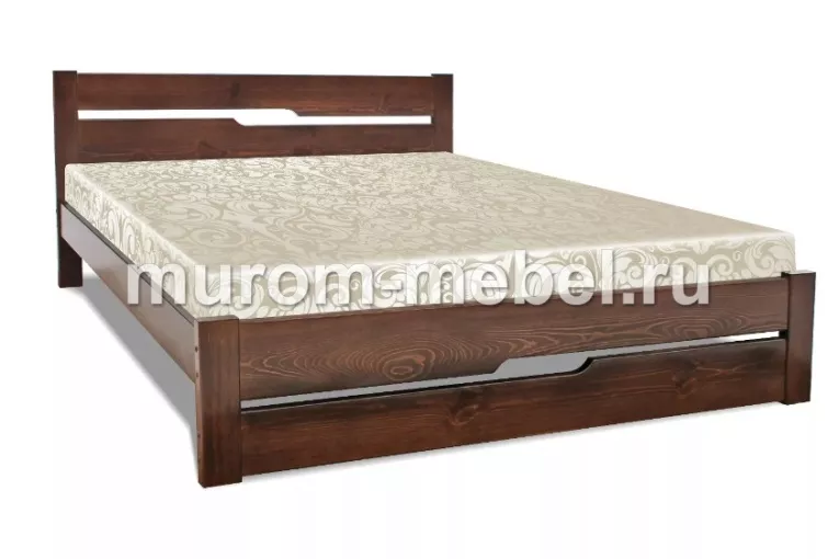 Фото Кровать «Веста» массив сосны, 160х200, цвет - Венге 1,5 матовый от производителя 'Муром-Мебель'