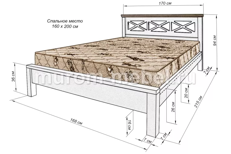 Фото Кровать Леруа LUX, KING SIZE от производителя 'Муром-Мебель'