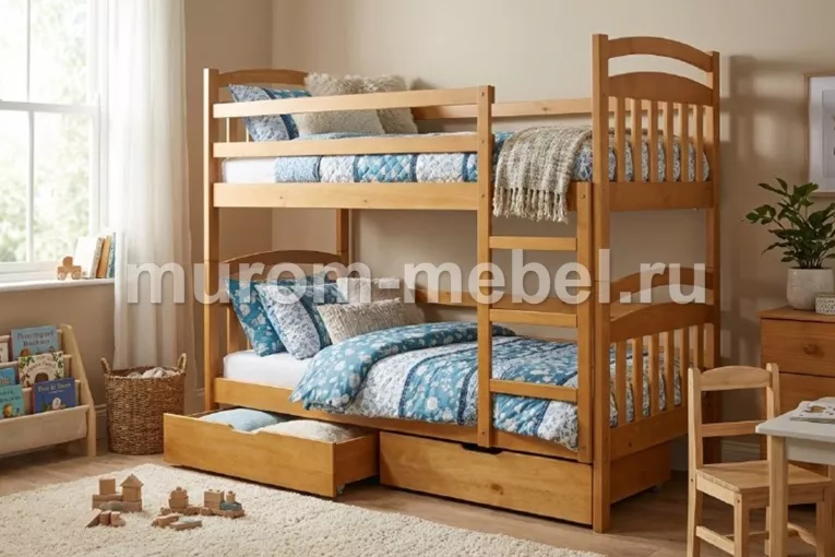 Фото Кровать двухъярусная Лесенка от производителя 'Муром-Мебель'