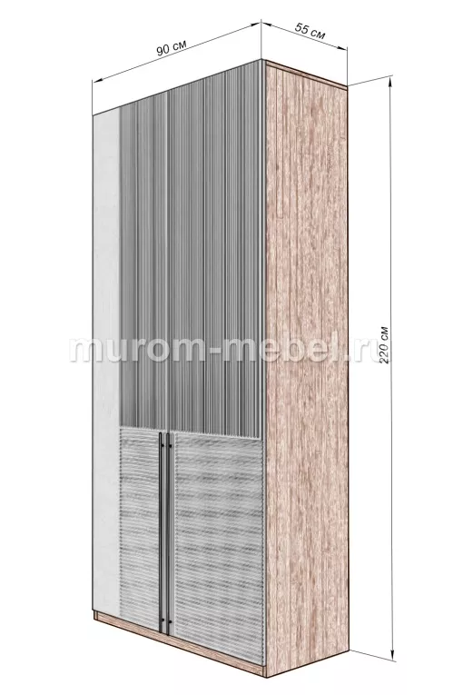 Шкаф Бергамо 2-х ств., фасады МДФ в эмали Фото Шкаф Бергамо 2-х ств., фасады МДФ в эмали от производителя 'Муром-Мебель'