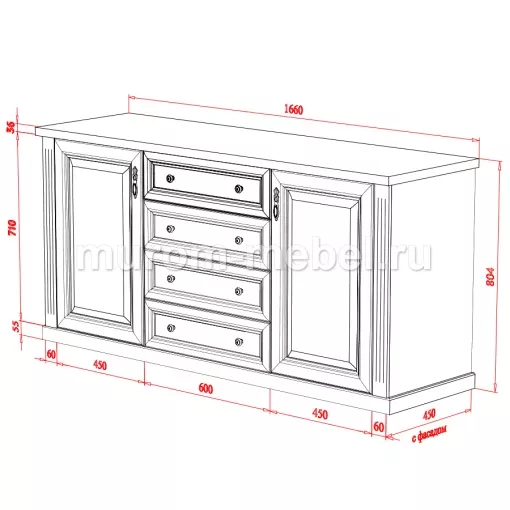 Фото Комод из серии "Валенсия" от производителя 'Муром-Мебель'