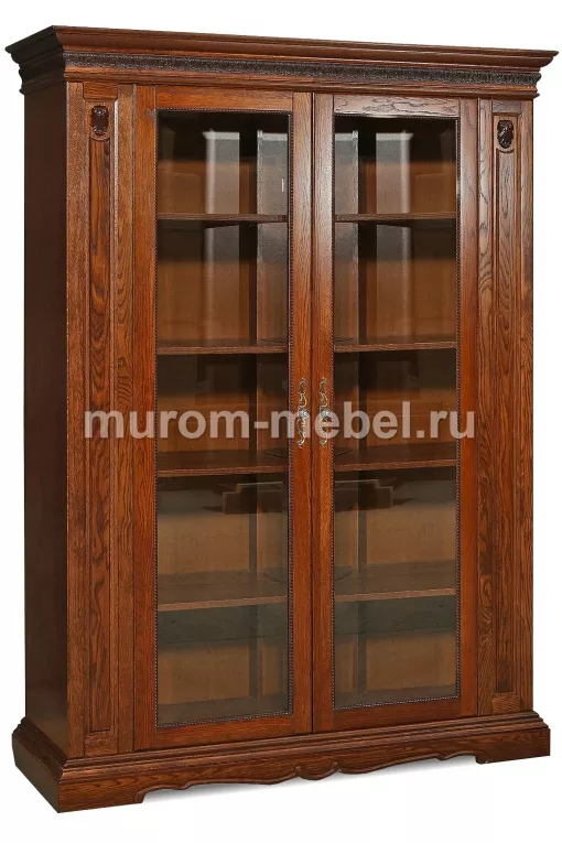 Фото Шкаф книжный Милано 2-х створчатый (сосна, резьба береза) от производителя 'Муром-Мебель'