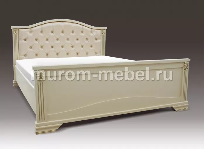 Фото Кровать Кливия с мягкой спинкой из дуба от производителя 'Муром-Мебель'