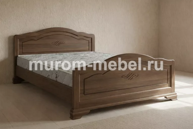 Фото Кровать «Сатори» массив березы, 160х200, цвет - Венге 2 от производителя 'Муром-Мебель'
