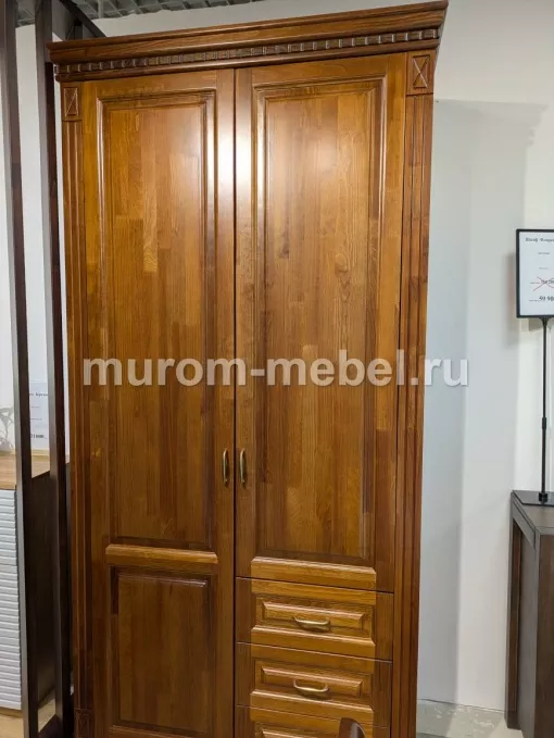 Фото Шкаф «Флоренция-4», массив сосна , 2300х1150х600, цвет - вишня 2 от производителя 'Муром-Мебель'