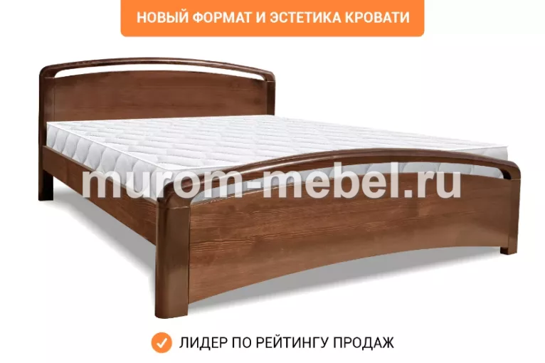 Фото Кровать «Бали Люкс» массив бука, 180х200, цвет -  Коричневый 3 от производителя 'Муром-Мебель'