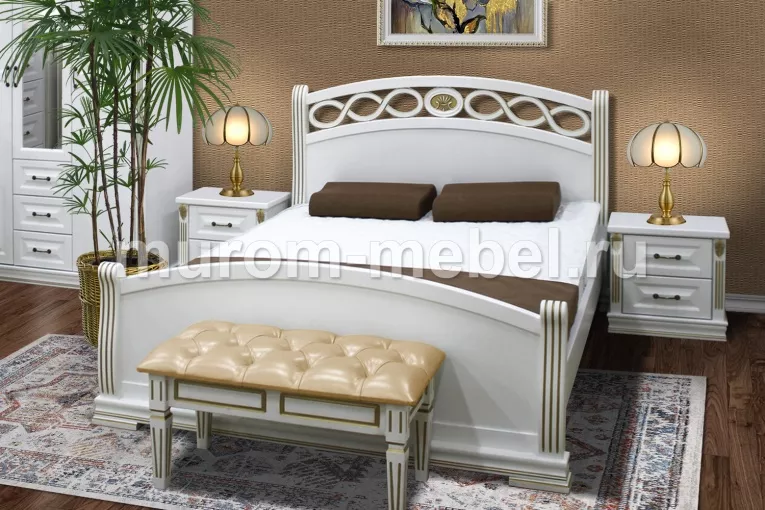 Фото Кровать Сиена из бука от производителя 'Муром-Мебель'