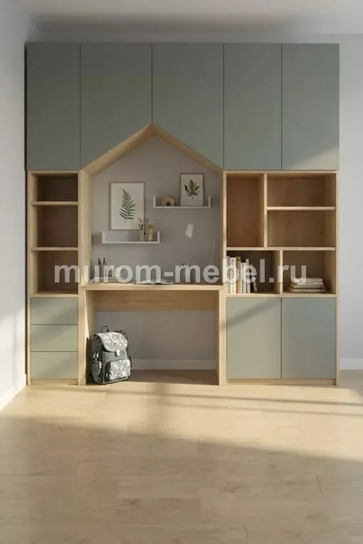 Фото Стенка детская Домик, фасады МДФ эмаль от производителя 'Муром-Мебель'