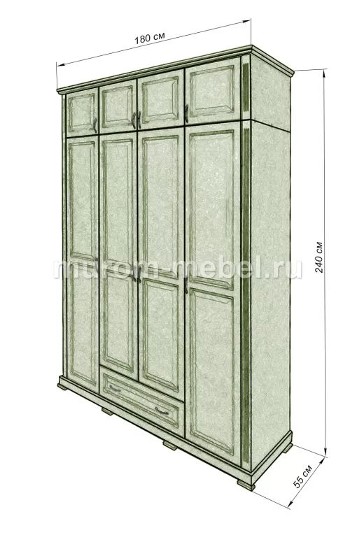 Фото Шкаф с прямым багетом из серии "Оливия" от производителя 'Муром-Мебель'