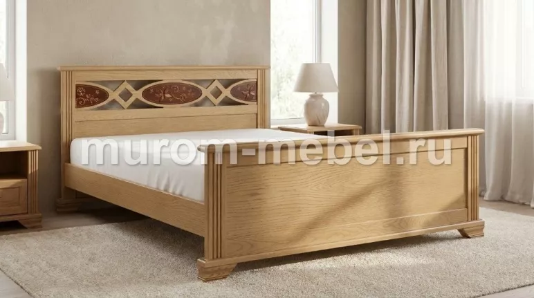 Фото Кровать «Лирона» массив березы, 160х200, цвет - Венге 2 от производителя 'Муром-Мебель'
