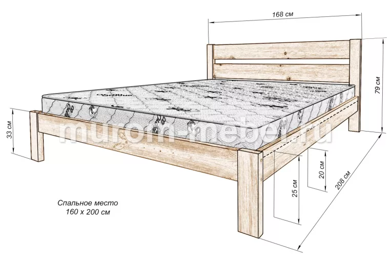 Фото Кровать Бруно от производителя 'Муром-Мебель'