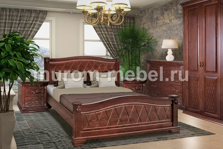 Фото Кровать Стефани из дуба от производителя 'Муром-Мебель'