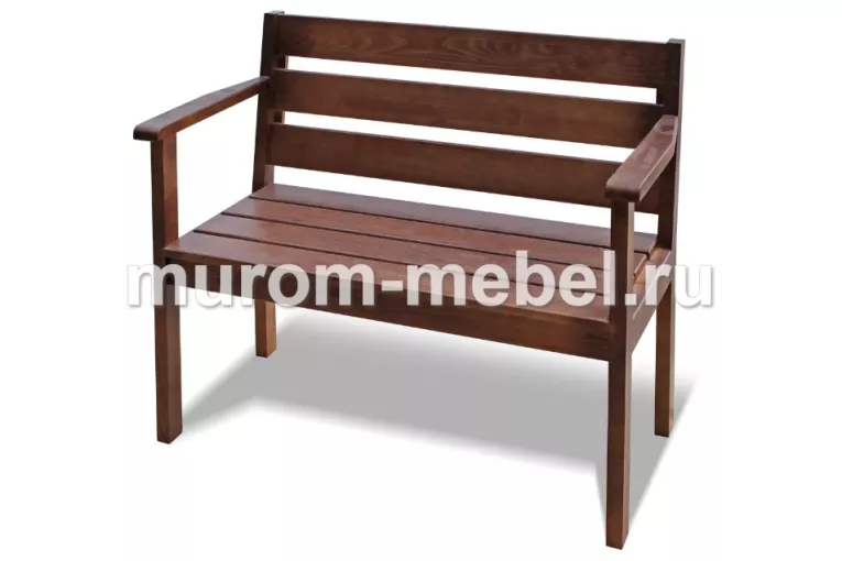 Фото Скамья «Дачник» массив сосны, 850x1010x550, цвет - Красно-коричневый 2 от производителя 'Муром-Мебель'